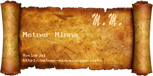 Metner Minna névjegykártya